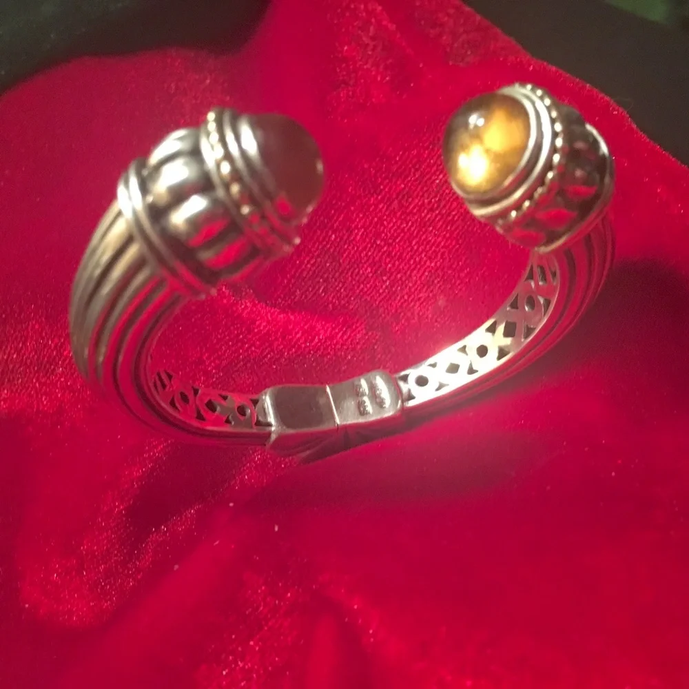 Exquisite Vintage Lagos Cuff** 18k Gold /Sterling/Citrine - Picture 8 of 16